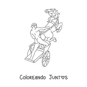 Imagen para colorear de Apolo en su carroza dorada