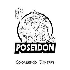 Imagen para colorear del dios griego Poseidón