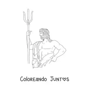 Imagen para colorear de estatua griega de Poseidón