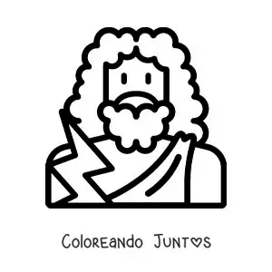 Imagen para colorear del dios Zeus fácil