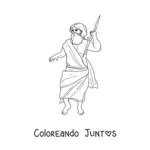 Imagen para colorear de Zeus el dios griego realista