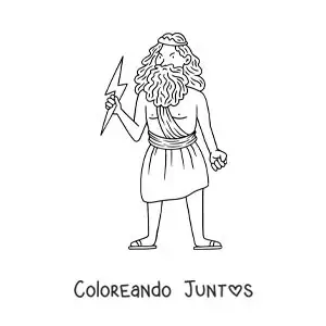 Imagen para colorear de Zeus animado enojado