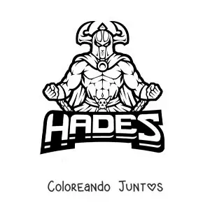 Imagen para colorear de Hades y su casco de invisibilidad