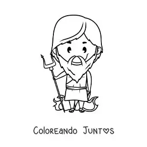 Imagen para colorear de Hades kawaii