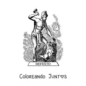 Imagen para colorear de la fragua de Hefesto el dios griego