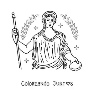 Imagen para colorear de Hera la diosa griega