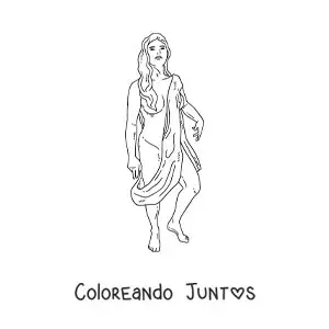 Imagen para colorear de Afrodita la diosa del amor realista