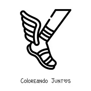 Imagen para colorear de la zapatilla alada de Hermes