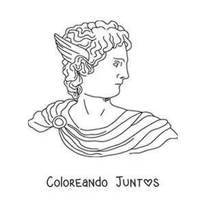 Imagen para colorear del rostro del dios Hermes