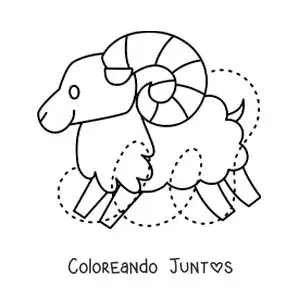 Imagen para colorear de carnero del signo aries fácil