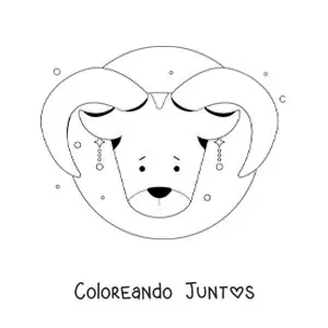 Imagen para colorear del signo aries animado