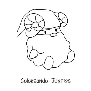 Imagen para colorear de gnomo del signo aries animado kawaii