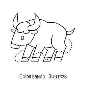 Imagen para colorear de toro del signo tauro fácil