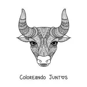 Imagen para colorear de mandala del signo tauro