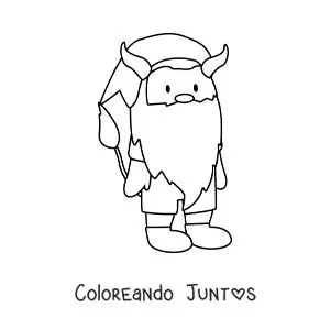 Imagen para colorear de gnomo del signo tauro animado kawaii