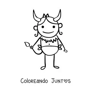 Imagen para colorear de caricatura de un personaje del signo tauro