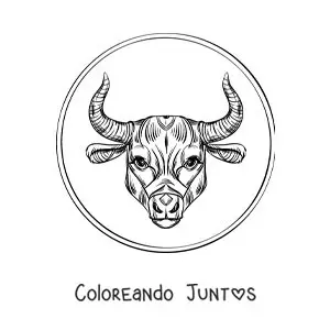 Imagen para colorear de toro del signo tauro realista