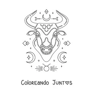Imagen para colorear de símbolos de tauro el signo zodiacal