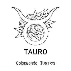 Imagen para colorear de símbolo del signo tauro