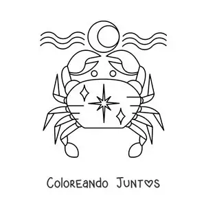 Imagen para colorear de cangrejo del signo zodiacal cáncer