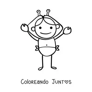 Imagen para colorear de caricatura de un personaje del signo cáncer