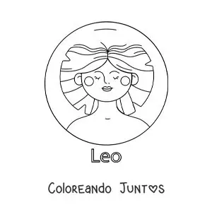 Imagen para colorear de mujer del signo leo