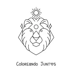 León del signo zodiacal Leo con un sol