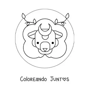 Imagen para colorear del león del signo leo del zodiaco