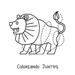 Imagen para colorear del león del signo leo fácil