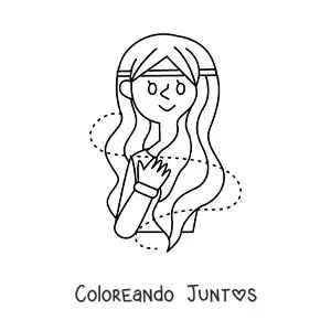 Imagen para colorear de chica del signo zodiacal virgo fácil