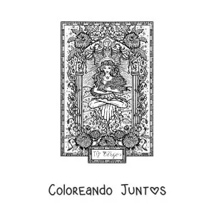Imagen para colorear de carta del signo virgo