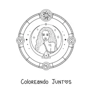 Imagen para colorear de símbolos del signo virgo