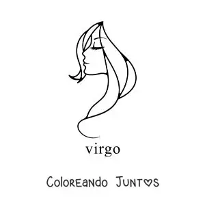 Imagen para colorear del signo virgo fácil