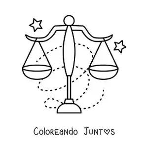 Imagen para colorear de símbolo del signo Libra fácil para niños