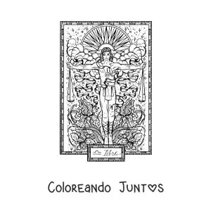 Imagen para colorear de carta del signo Libra