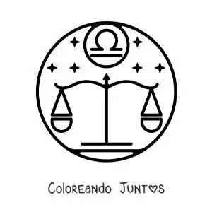 Imagen para colorear de balanza del signo Libra fácil