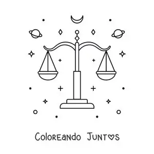 Imagen para colorear de constelación de Libra