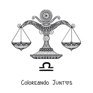 Imagen para colorear de mandala del signo Libra