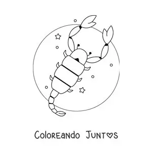 Imagen para colorear de escorpión de Escorpio fácil