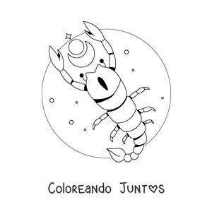 Imagen para colorear de escorpión animada del signo zodiacal