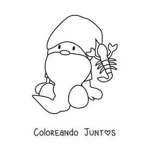 Imagen para colorear de gnomo animado infantil del signo de Escorpio