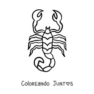 Imagen para colorear de escorpión fácil