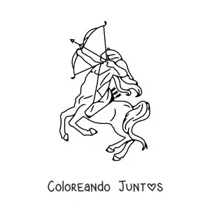 Imagen para colorear del arquero de Sagitario animado