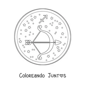 Símbolo de Sagitario con estrellas