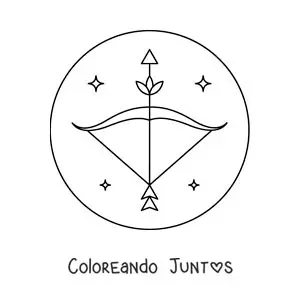 Imagen para colorear de arco de Sagitario fácil