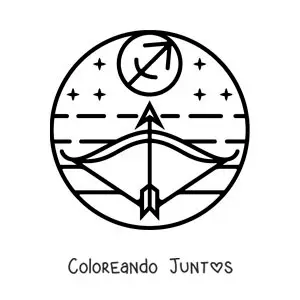 Imagen para colorear de símbolo de Sagitario fácil