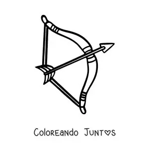 Imagen para colorear de arco de Sagitario fácil