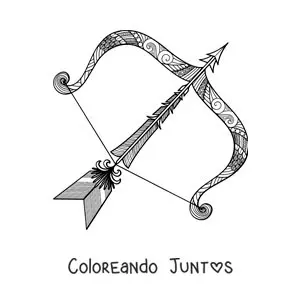 Imagen para colorear de mandala del signo Sagitario