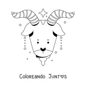 Imagen para colorear del signo de Capricornio animado infantil