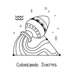 Imagen para colorear de símbolo de Acuario animado
